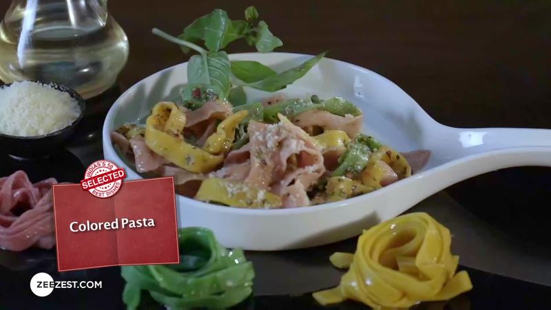 Colorful Fettuccine Pasta in Garlic Butter Sauce